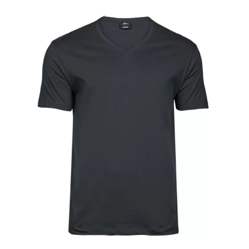 Tee Jay Mens Soft Touch V Neck Fashion T-Shirt / Dark Grey